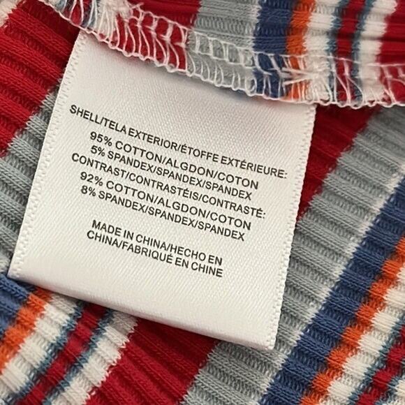 ModCloth Tee Shirt Top Womens XL Striped Multicolor Textured Ribbed Stretch NWT - Picture 9 of 10